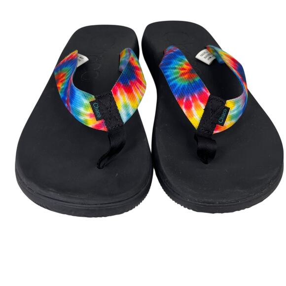 Chaco Mens Flip Flop Sandals 11 Tie Dye Rainbow - Picture 6 of 10